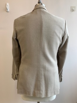 POLO, Beige, Cotton, Wool, Textured Fabric, L/S, 2 Buttons, Single Breasted, Notched Lapel, 3 Pockets,