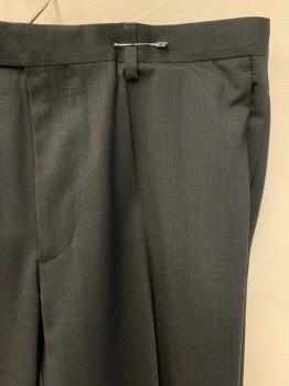 JOHN VARVATOS, Charcoal Gray, Wool, Solid, F.F, 5 Pockets,