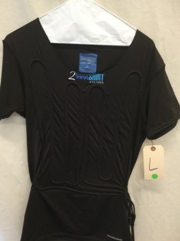 COOLSHIRT, Black, Lycra, Solid, Compression Shirt. This Shirt Is Made From A Moisture Management Material., Cool Shirt, Cool Suit
