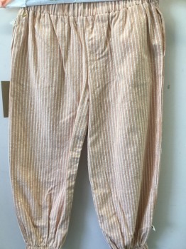 Childrens, Pants, CHABOUKIE, Peach Orange, White, Cotton, Stripes, 7, Band Waist with Elastic Back, Pull On, Peach with White Stripes, Two Front Pleats, Elastic Ankles