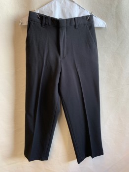 Childrens, Suit Piece 2, CALVIN KLEIN, Black, Polyester, Rayon, Solid, 6, Flat Front, Zip Fly, 4 Pockets, Elastic Back Waist, Belt Loops