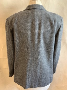 PENDLETON, Gray, Ecru, Wool, Tweed, Single Breasted, 1 Button, Big Drop and Wide Notched Lapel, 2 Pockets