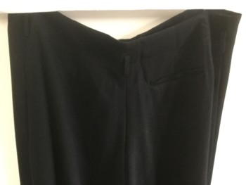 ANNE FONTAINE, Black, Synthetic, Solid, Flat Front, No Waistband, 2 Side Pockets, Back Belt Loops, Back Pocket