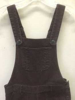 Womens, Overalls, BRIDGE AND BURN, Dk Purple, Dusty Lavender, Cotton, Polyester, 2 Color Weave, Solid, L, Dark Purple with Threads of Gray-Lavender Stretch Twill, 5 + Pockets, Workwear Inspired, 1 1/4" Wide Straps with Button Closures, Multiple