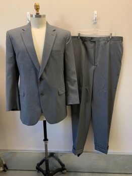 JOS. A. BANK, Gray, Wool, Stripes, Single Breasted, 2 Buttons, Notched Lapel, 3 Pockets, 1 Back Vent