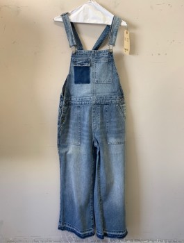 Womens, Overalls, FOREVER 21, Denim Blue, Cotton, Synthetic, Solid, 27, 5 Pockets, Raw Edge Hem