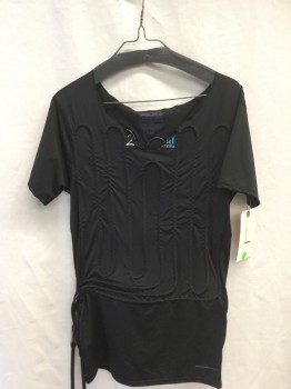 COOLSHIRT, Black, Lycra, Solid, Compression Shirt. This Shirt Is Made From A Moisture Management Material., Cool Shirt, Cool Suit