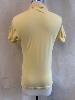AMERICAN APPAREL, Lt Yellow, Cotton, C.A., 1/2 Button Front, S/S