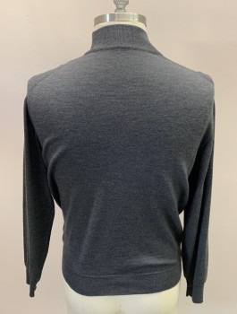 NL, Charcoal Gray, Wool, Solid, Mock Turtle Neck, L/S,