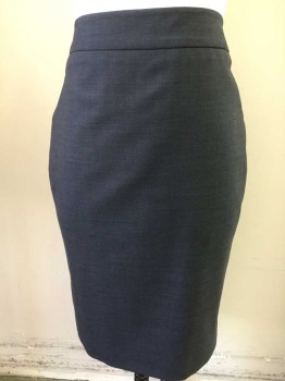 ANN TAYLOR, Charcoal Gray, Wool, Pencil, Suiting, Center Back Slit