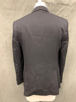 ANTICA SARTORIA CAMP, Black, Polyester, Solid, Single Breasted, Collar Attached, Notched Lapel, Hand Picked Collar/Lapel, 3 Pockets, 2 Buttons