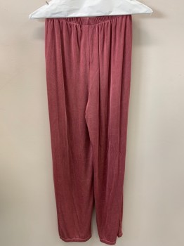 Womens, 1990s Vintage, Piece 3, CITI KNITS, Rose Pink, Acetate, Spandex, Solid, W 24, Pants, Elastic Waist Band, Loose Fit