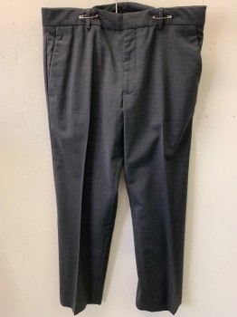 MICHAEL KORS, Charcoal Gray, Wool, Solid, F.F, 4 Pockets,