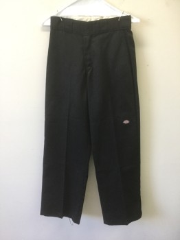 Childrens, Pants, DICKIES, Black, Poly/Cotton, Solid, 30, 26, Zip Fly