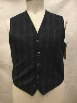 Mens, Vest 1890s-1910s, MTO, Heather Gray, Black, Red, Wool, Plaid-  Windowpane, Ch 42, Heathered Gray with Black/red Plaid, Button Front,