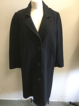 Womens, Coat 1890s-1910s, MTO, Black, Wool, B:42, 12, Made To Order, Single Breasted, 3 Buttons,
