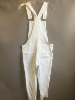 Womens, Overalls, CITIZENS OF HUMANITY, White, Cotton, Polyester, Solid, S, Denim, Skinny Leg, Silver Hardware, 6+ Pockets