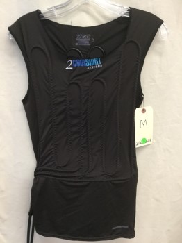 Unisex, Cool Shirt, COOLSHIRT, Black, Lycra, Solid, B34, M, Compression Shirt. This Shirt Is Made From A Moisture Management Material., Cool Shirt, Cool Suit
