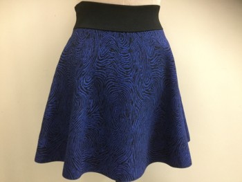 OPENING CEREMONY, Black, Blue, Viscose, Nylon, Paisley/Swirls, Pull-on, Knit, Elastic Waist, 2 Zippers Up the Front Panel See Photo Attached,