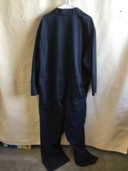 DICKIES, Dk Blue, Cotton, Solid, Collar Attached, Zip Front with 2 Hidden Snap, 7 Pockets, Long Sleeves,