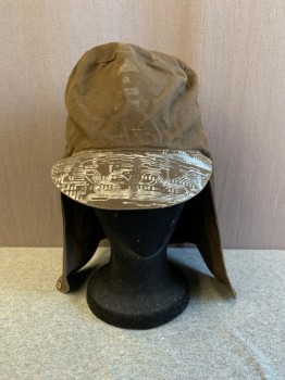 Unisex, Sci-Fi/Fantasy Hat, NL, Brown, Cotton, OS, Silver Tech Pattern, Visor, Flap Caps