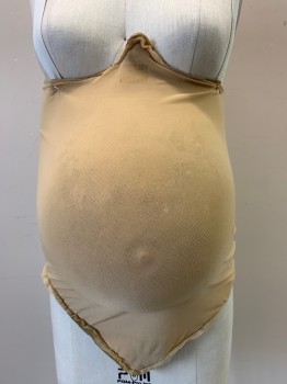 Womens, Pregnancy Belly/Pad, MTO, Beige, L200FOAM, M/L, Made To Order, Foam Belly Covered in Power Net, Hook & Eyes Center Back or Zipper to Make It Really Small