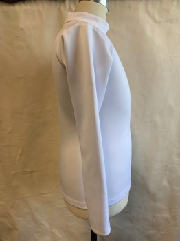 Unisex, Sci-Fi/Fantasy Top, NO LABEL, White, Synthetic, Solid, XL, Mock Neck, L/S,
