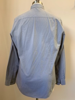 BAR III, Gray, Lt Yellow, Polyester, Cotton, Stripes - Vertical , L/S, Button Front, Collar Attached,