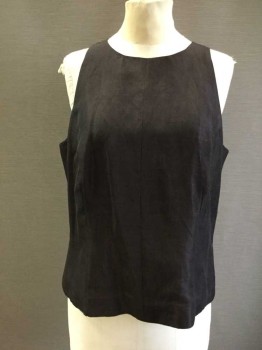 Womens, Suit, Piece 3, ANN TALOR, Dk Brown, Black, Rayon, Polyester, Solid, 12, Shell, Round Wide Neckline, Sleeveless,
