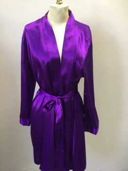 MORGAN TAYLOR, Dk Purple, Polyester, Solid, with Belt Attached, Silky