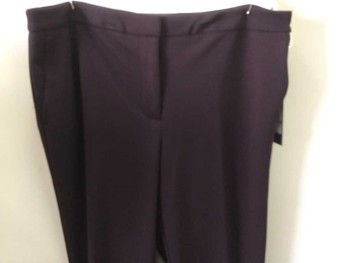 TOMMY HILFIGER, Aubergine Purple, Polyester, Rayon, Solid, F.F, Zip Fly, 2 Pockets,