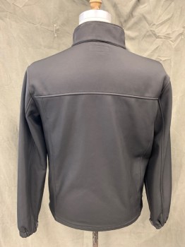 STOCKHOMME, Black, Polyester, Solid, Zip Front, Stand Collar, 5 Pockets, Long Sleeves, Elastic Velcro Cuff, Fleece Interior