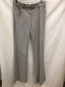 THEORY, Gray, Lt Gray, Wool, Lycra, Streaked Fabric, Low Rise, Boot Cut, Zip Front