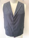 ROSSI MAN, Gray, Lt Gray, Wool, Stripes - Pin, 5 Buttons, Notched Lapel, Gray Paisley Lining and Back, 4 Pockets, Belted Back
