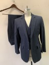 ACADEMY AWARD , Navy Blue, Pink, Blue, White, Wool, Stripes - Pin, Single Breasted, Notched Lapel, 2 Buttons, 3 Pockets,