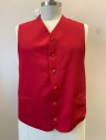 VANETTI, Red, Polyester, Solid, Button Front, 2 Pockets,