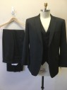 JONES NY, Charcoal Gray, Wool, Solid, 2 Buttons,  Notched Lapel, 3 Pockets,