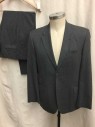 PAUL SMITH, Gray, Wool, Solid, Single Breasted, 2 Buttons,  3 Pockets, Hand Picked Collar/Lapel,
