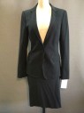 DOLCE AND GABBANA, Charcoal Gray, Wool, Solid, No Waistband, Straight, Knee Length, Back Slit