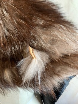 N/L, Lt Brown, Cream, Fur, Heathered, Solid, Light and Dark Brown Fur with Cream Tips *Fur is Coming Out on Back Right Side, Fur is Coming Off and Worn in Several Places*