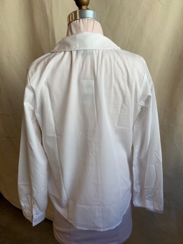 FRENCH TOAST, White, Poly/Cotton, Solid, Long Sleeve, Button Front, Peter Pan Collar, Button Cuff