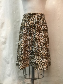 MARTY GUTMACHER, White, Brown, Black, Polyester, Animal Print, White/ Brown/ Black Leopard Print,