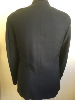 DELFINO, Navy Blue, Wool, Solid, 2 Buttons,  Notched Lapel, 3 Pockets,