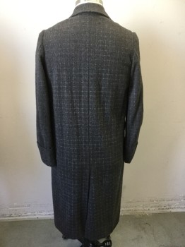 MTO, Gray, Lt Gray, Wool, Plaid-  Windowpane, Felt with Screen Print Windowpane, Worn Off in Some Places. 3 Buttons,  Single Breasted, 2 Pockets, Notched Lapel,