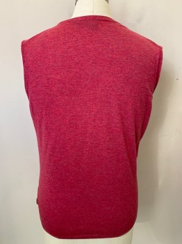 Boss, Raspberry Pink, Wool, Solid, Pullover, V Neck