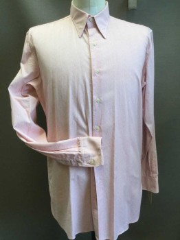 DOMETAKIS, White, Rose Pink, Cotton, Geometric, Floral, Button Front, Collar Attached, Long Sleeves, Made To Order, Multiple