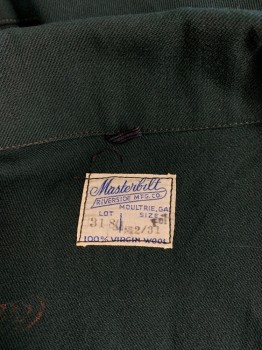 MARSHALL, Forest Green, Wool, Solid, Canvas, Zip Front,2 Patch Pockets,