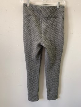 N/L, Gray, Poly/Cotton, Solid, Diamonds, Quilted Jersey, 3" Wide Waist Yoke with Single Pleat at Each Side Below Yoke, Invisible Zipper at Side, Slim Leg