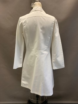 N/L, White, Poly/Cotton, Solid, 4 Buttons, Notched Lapel, 3 Pockets,