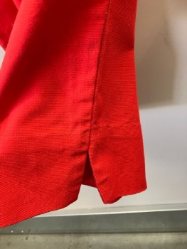 NL, Red, Cotton Canvas, F.F, Side Zip, Below Knee Length, Capri, Slit Cuffs